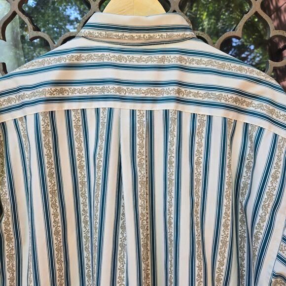 Loafers by Reed St James Mens Vintage Country Western Striped Button-Up Shirt XL - Picture 7 of 11